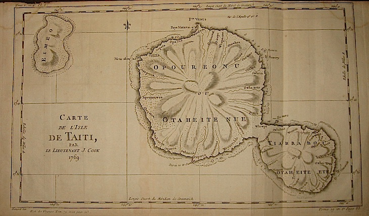 Bellin Jacques-Nicolas (1703-1772) Carte de l'Isle de Taiti... 1769 Parigi 